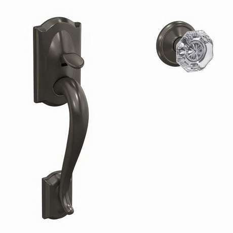 Schlage FC285CAM530ALXALD black stainless bottom half handleset