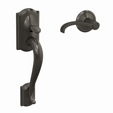 Schlage FC285CAM530WITALD black stainless bottom half handleset