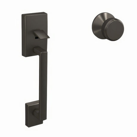 Schlage FC285CEN530BWEKIN black stainless bottom half handleset