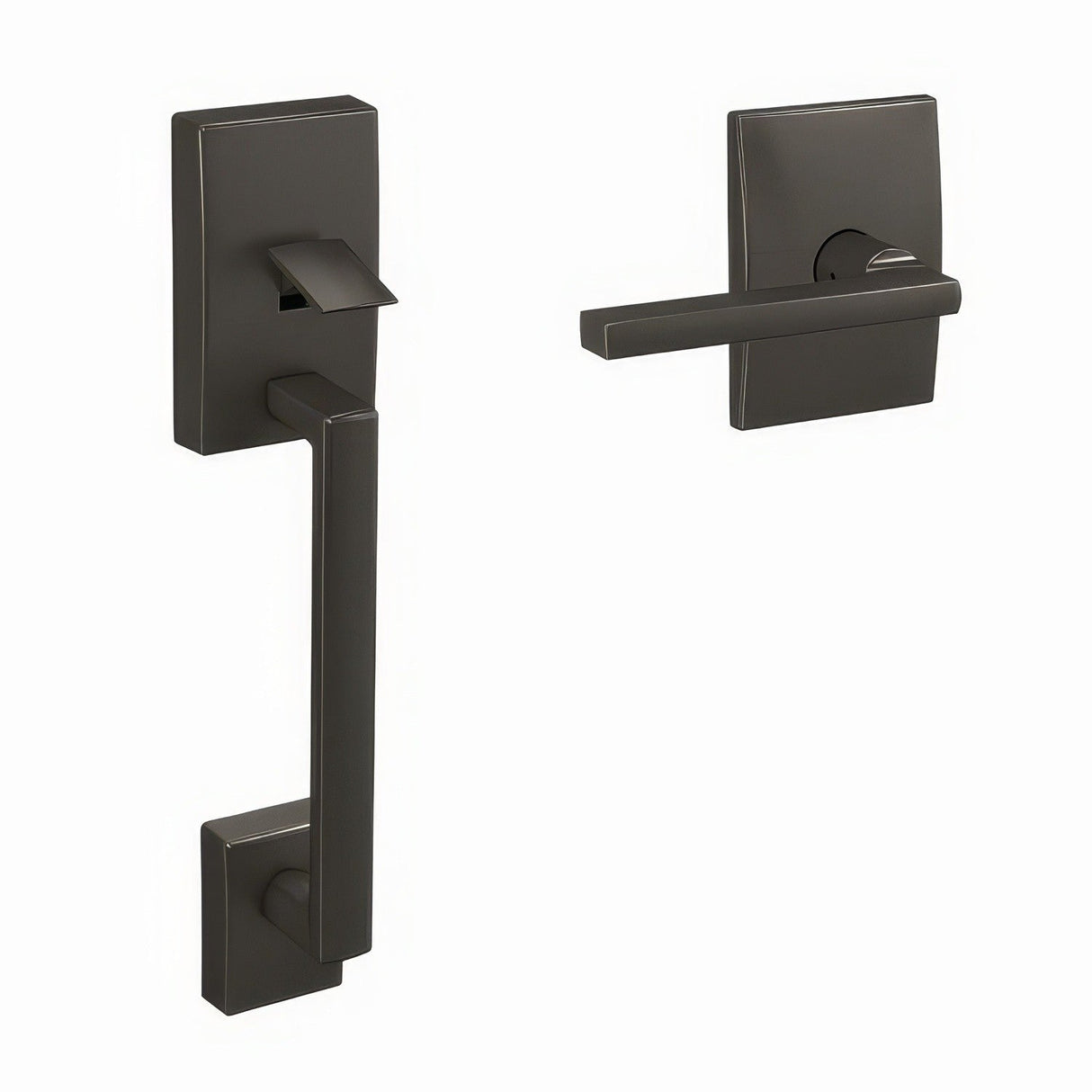 Schlage FC285CEN530LATCEN black stainless bottom half handleset