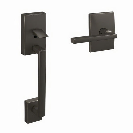 Schlage FC285CEN530LATCEN black stainless bottom half handleset