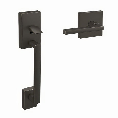 Schlage FC285CEN530LATCOL black stainless bottom half handleset