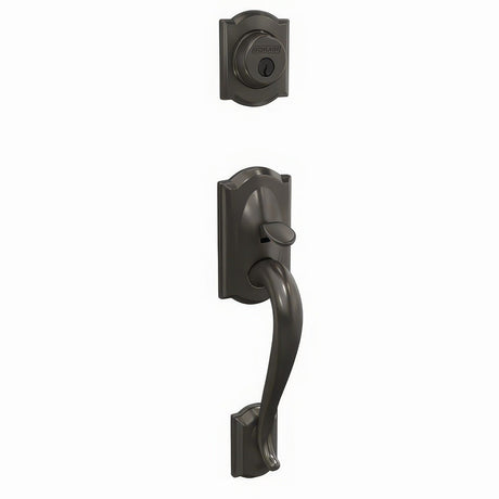 Schlage FC58CAM530 black stainless single cylinder handleset