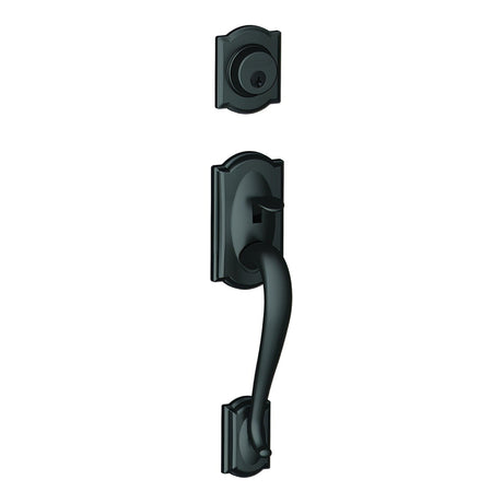 Schlage FC58CAM622 matte black single cylinder handleset