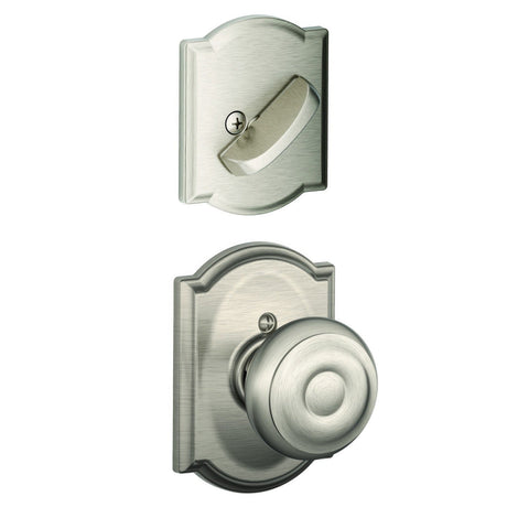 Schlage FC59GEO619CAM satin nickel interior active trim