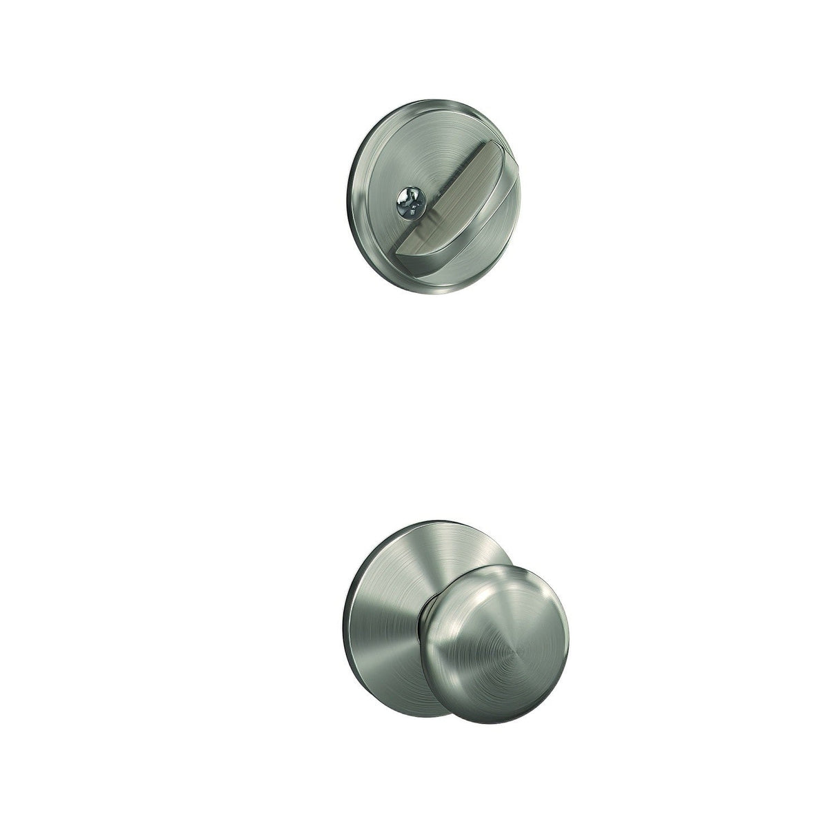 Schlage FC59PLY619KIN satin nickel interior active