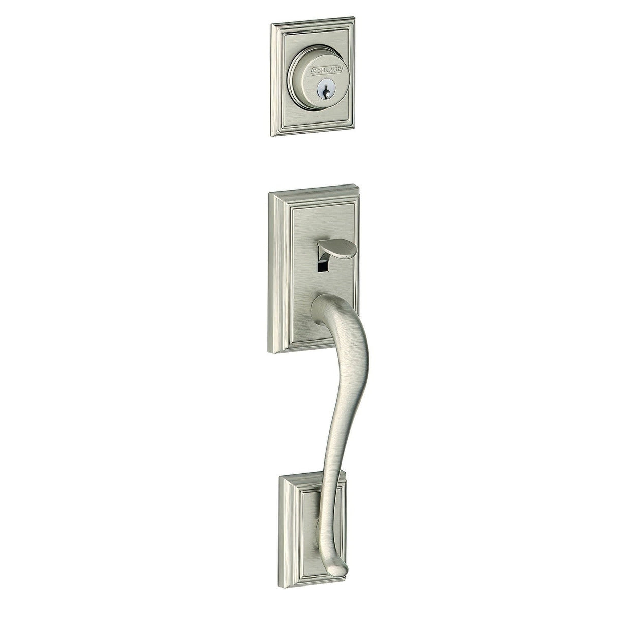 Schlage FC92ADD619 satin nickel dummy handleset