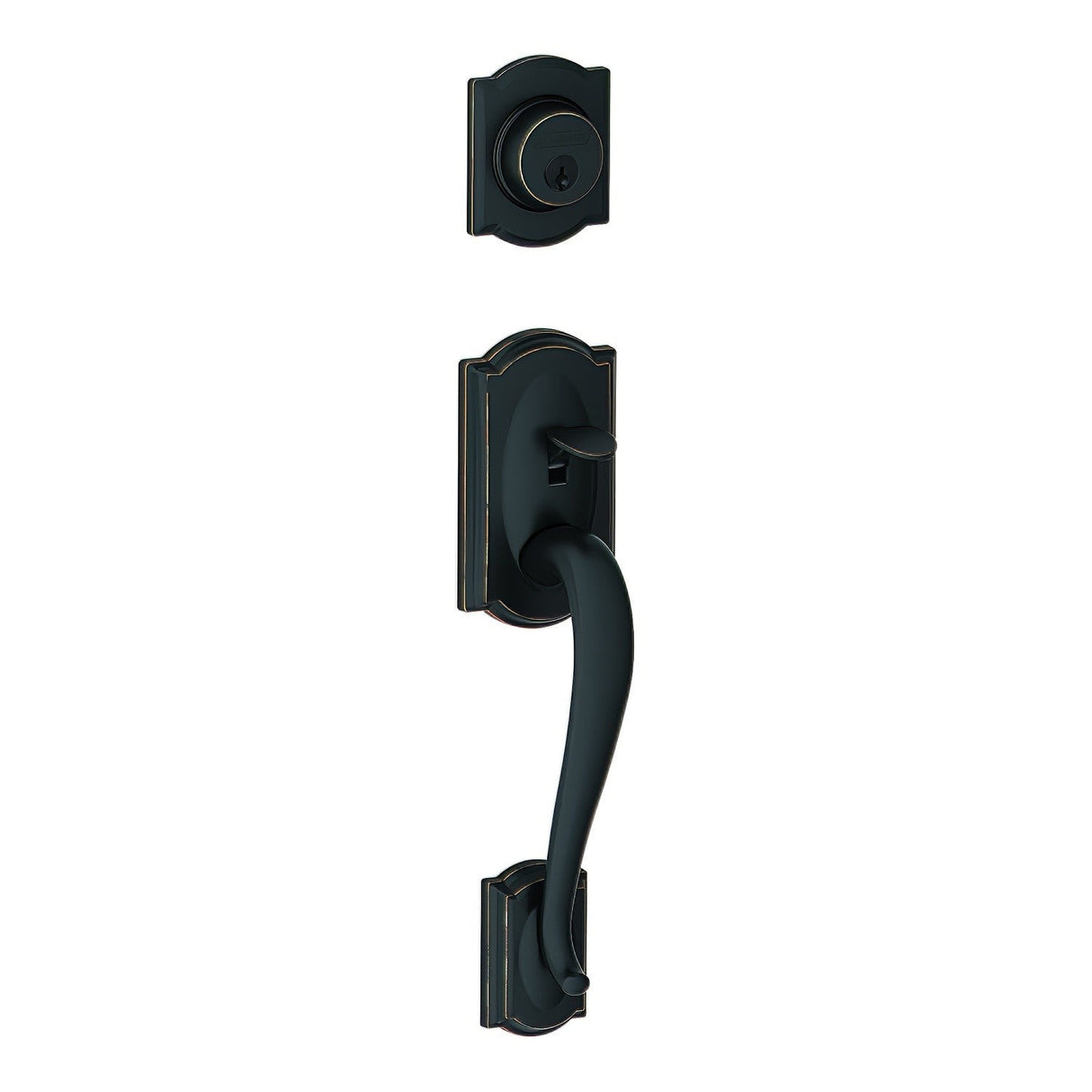 Schlage FC92CAM716 aged bronze dummy handleset