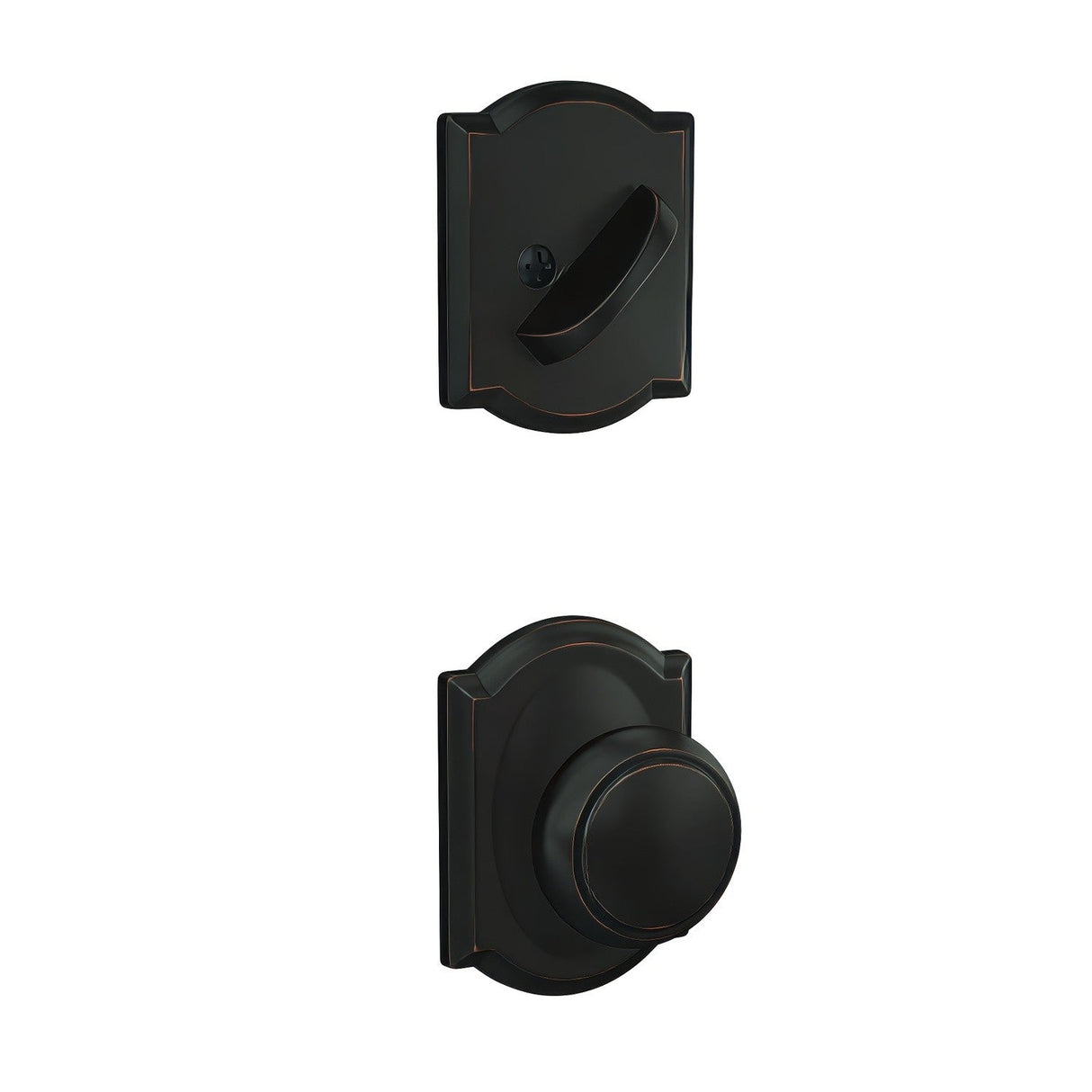 Schlage FC94AND716CAM aged bronze dummy interior trim