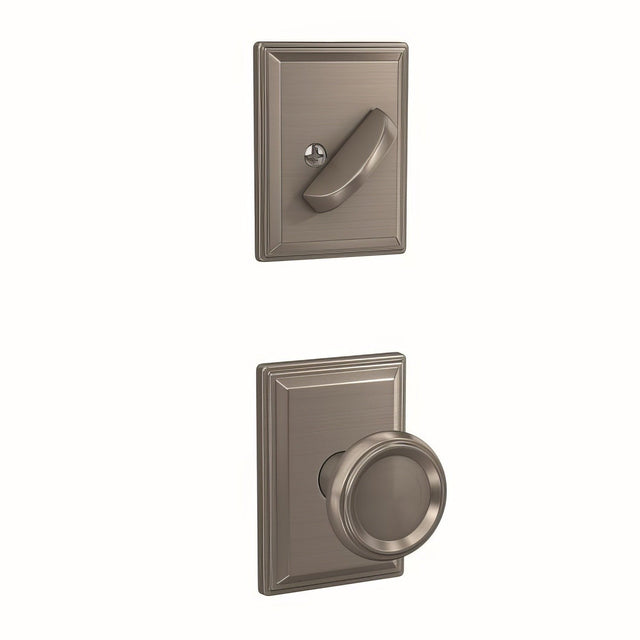 Schlage FC94OFM619GDV satin nickel dummy interior trim