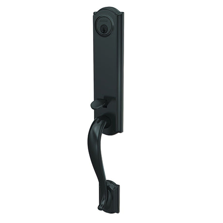 Schlage FCT58CAM622 matte black single cylinder handleset