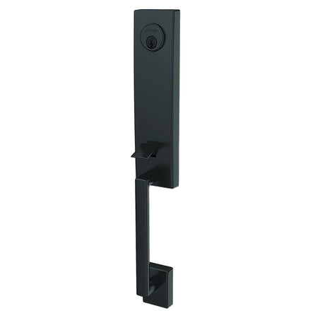Schlage FCT58CEN622 matte black single cylinder handleset