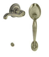 Schlage FE285PLY609FLARH FE285-PLY-FLA-RH Plymouth Lower Handleset for Electronic Keypad with Flair Interior Right Hand Lever Antique Brass