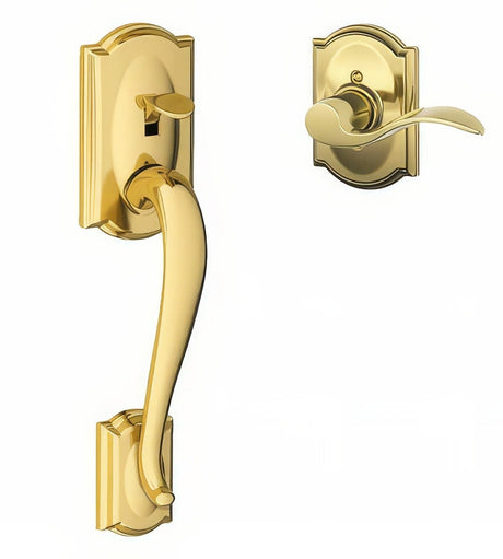 Schlage FE285CAM605ACCCAMLH polished brass electronic keypad lower half handleset