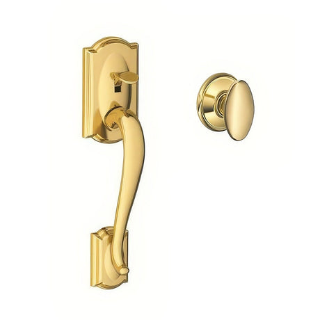 Schlage FE285CAM605SIE bright brass bottom half handleset