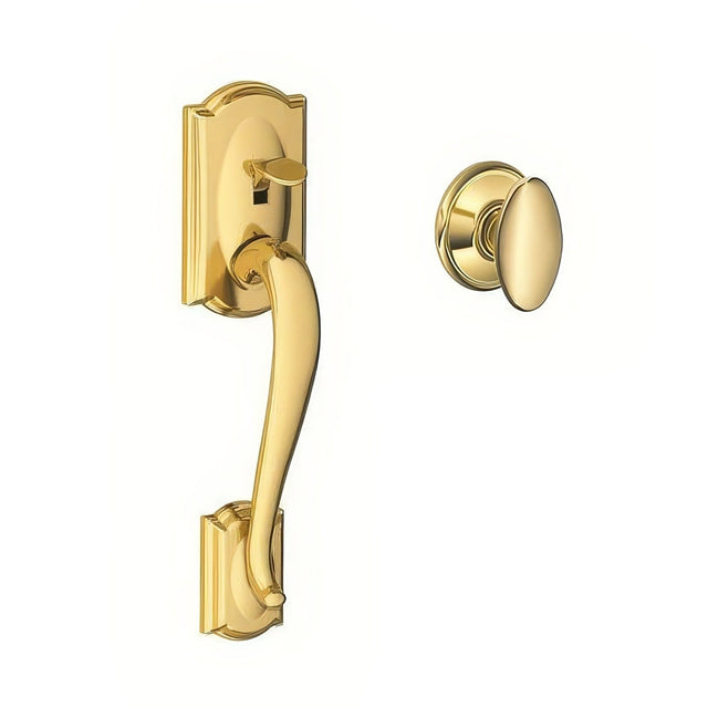 Schlage FE285CAM605SIE bright brass bottom half handleset