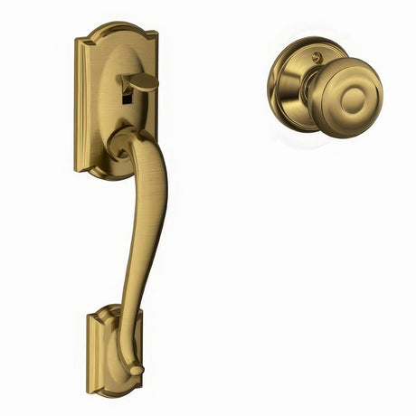 Schlage FE285CAM609GEO antique brass electronic keypad lower half handleset