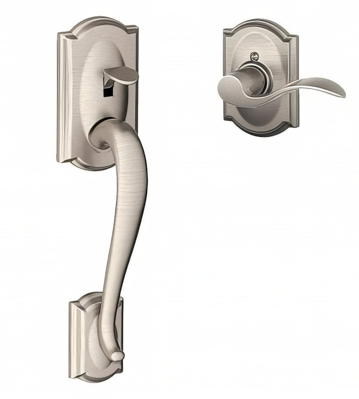 Schlage FE285CAM619ACCCAMLH satin nickel electronic keypad lower half handleset
