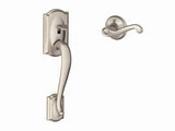 Schlage FE285CAM619FLALH satin nickel bottom half handleset