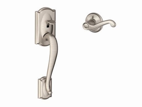 Schlage FE285CAM619FLALH satin nickel bottom half handleset