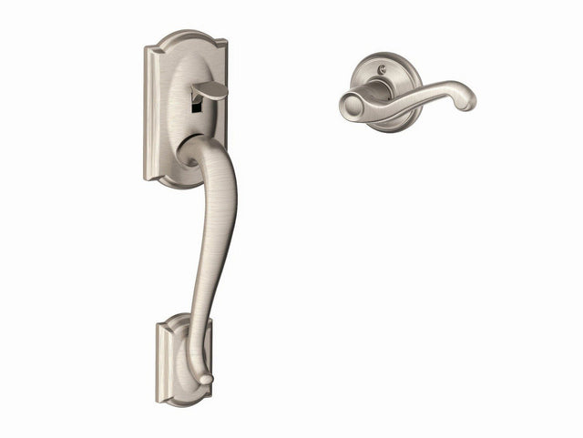 Schlage FE285CAM619FLALH satin nickel bottom half handleset