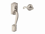 Schlage FE285CAM619FLARH satin nickel bottom half handleset