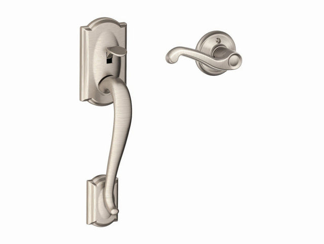 Schlage FE285CAM619FLARH satin nickel bottom half handleset