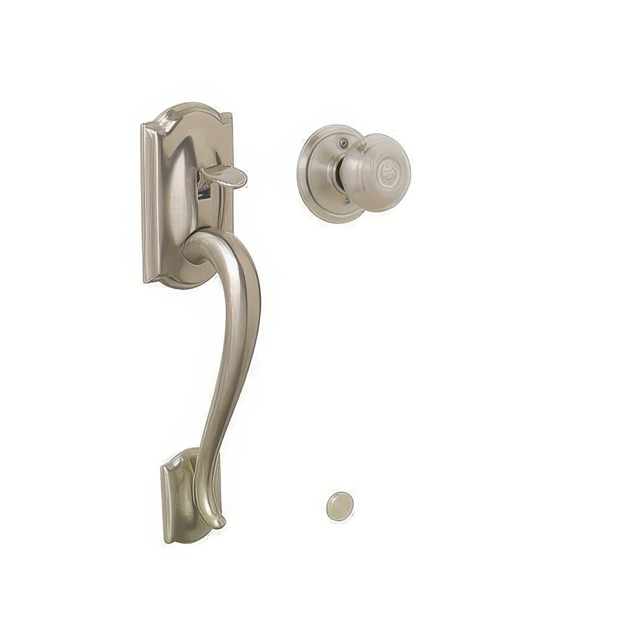 Schlage FE285CAM619GEO satin nickel electronic keypad lower half handleset