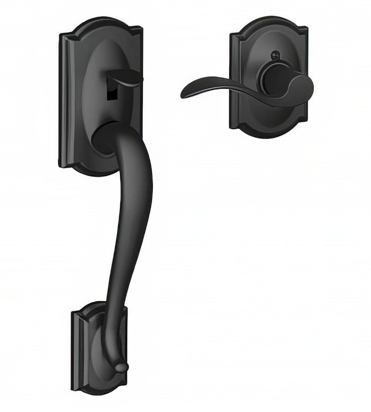 Schlage FE285CAM622ACCCAMRH matte black electronic keypad lower half handleset