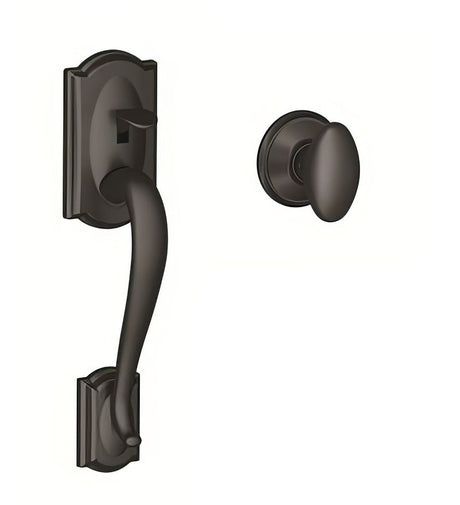 Schlage FE285CAM622SIE matte black bottom half handleset