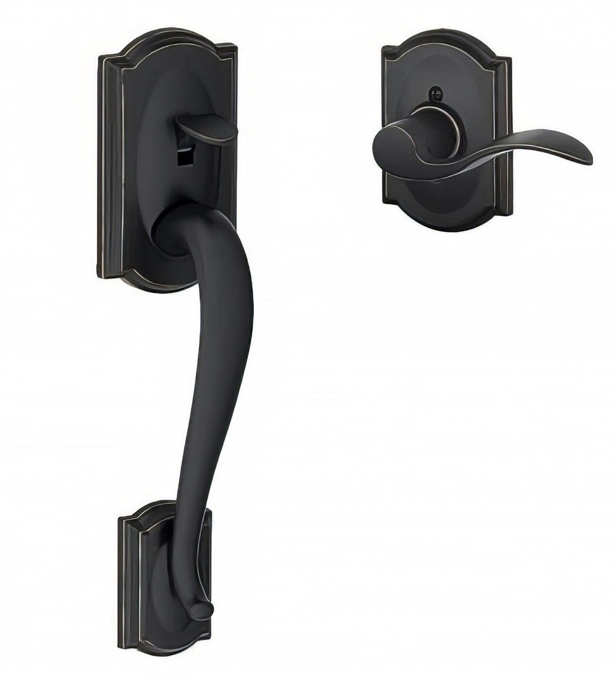 Schlage FE285CAM716ACCCAMLH aged bronze electronic keypad lower half handleset