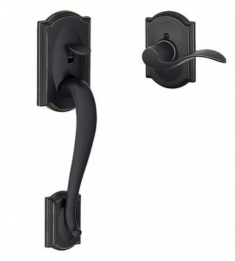 Schlage FE285CAM716ACCCAMLH aged bronze electronic keypad lower half handleset