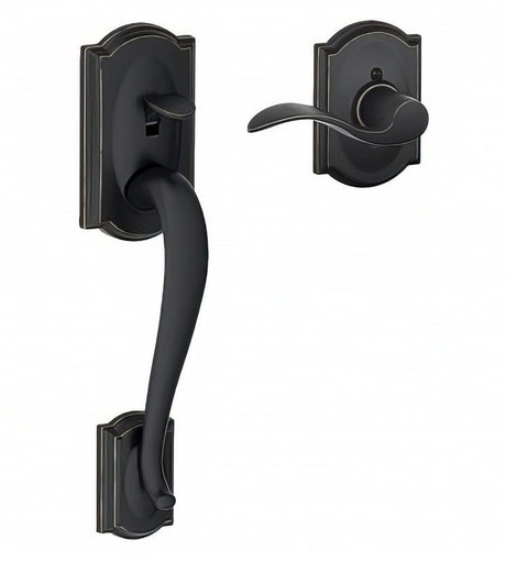 Schlage FE285CAM716ACCCAMRH aged bronze electronic keypad lower half handleset