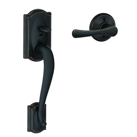 Schlage FE285CAM716VLA aged bronze bottom half handleset