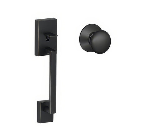 Schlage FE285CEN622PLY matte black bottom half handleset