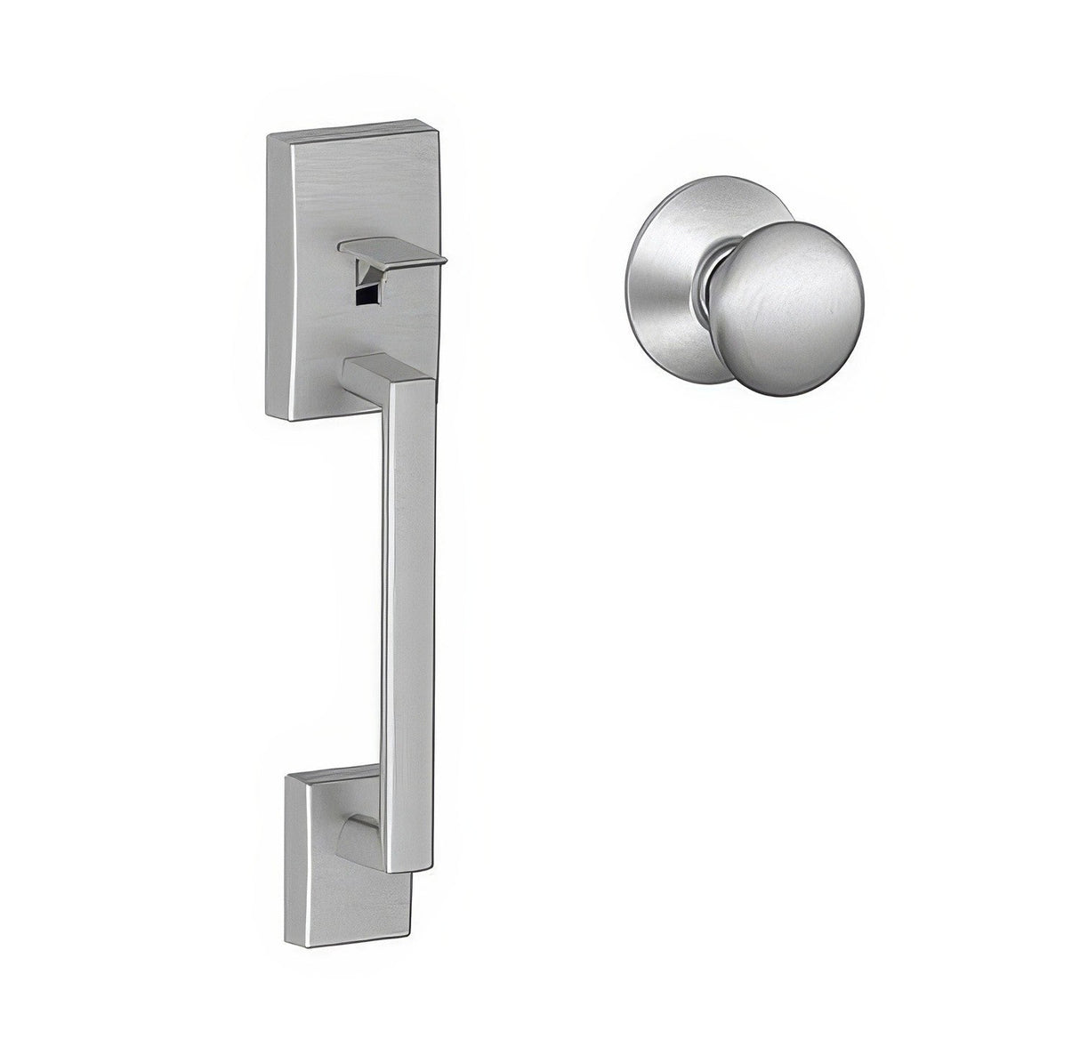 Schlage FE285CEN626PLY satin chrome bottom half handleset