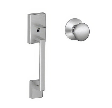Schlage FE285CEN626PLY satin chrome bottom half handleset