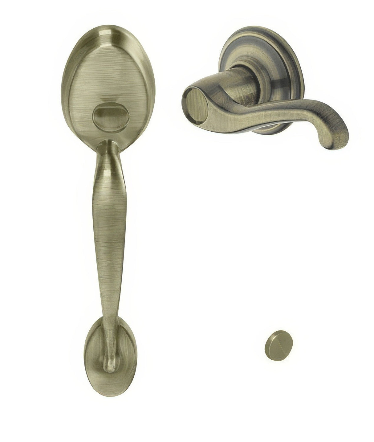 Schlage FE285PLY609FLALH antique brass electronic keypad lower half handleset