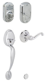 Schlage FE365PLY505FLALH lifetime polished brass electronic keypad handleset