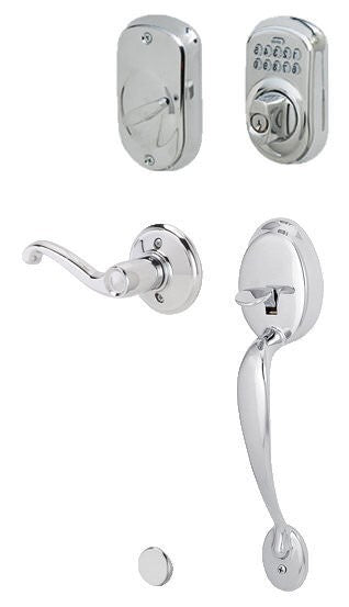 Schlage FE365PLY625FLARH polished chrome electronic keypad handleset