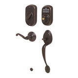 Schlage FE365PLY716FLARH aged bronze electronic keypad handleset