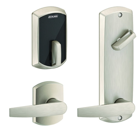 Schlage FE410FGRW512JUP619 satin nickel touchscreen keyed entry locks