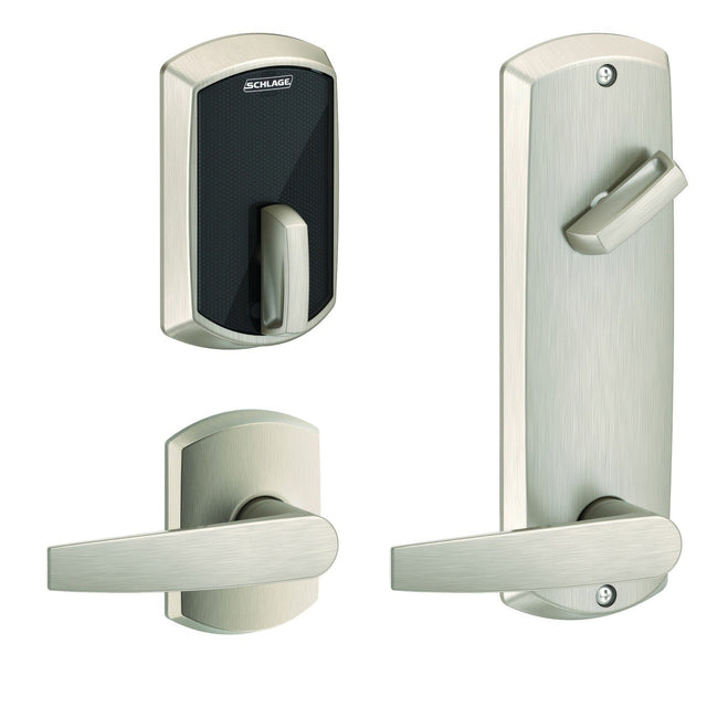 Schlage FE410FGRW512JUP619 satin nickel touchscreen keyed entry locks