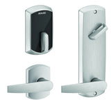 Schlage FE410FGRW512JUP626 satin chrome touchscreen keyed entry locks