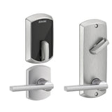 Schlage FE410FGRW512LAT626 satin chrome touchscreen keyed entry locks