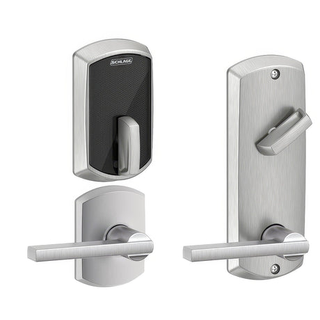 Schlage FE410FGRW512LAT626 satin chrome touchscreen keyed entry locks