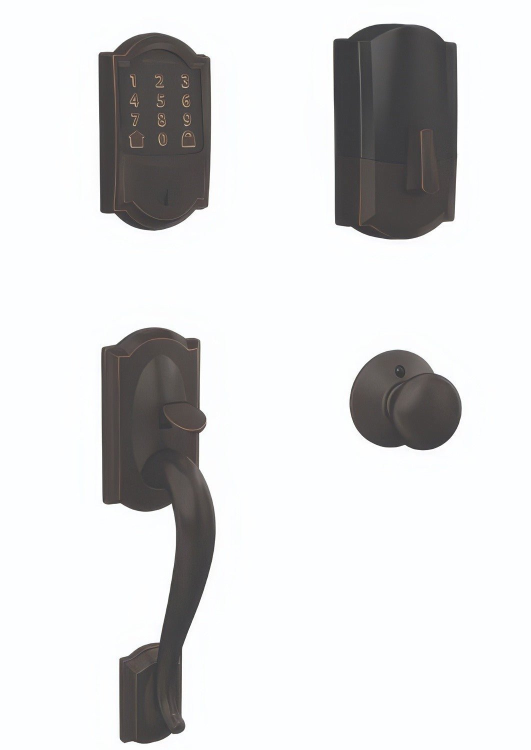 Schlage FE489WBCCAM716PLY aged bronze touchscreen deadbolt