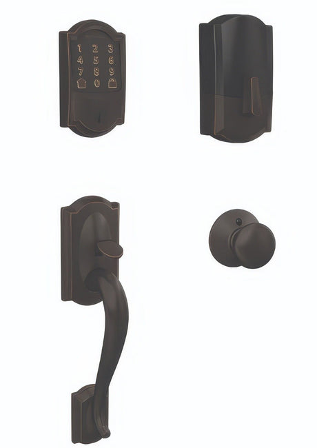 Schlage FE489WBCCAM716PLY aged bronze touchscreen deadbolt