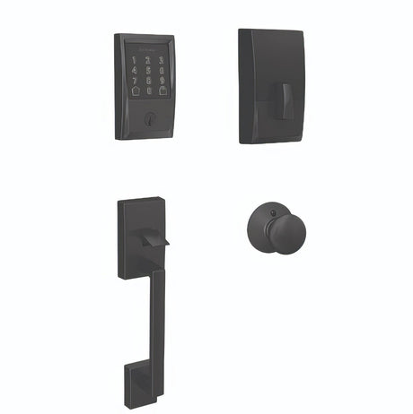 Schlage FE489WBCCEN622PLY matte black touchscreen deadbolt