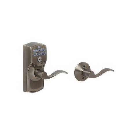 Schlage FE575CAM620ACC antique pewter keypad entry door lever